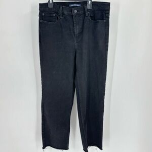Calvin Klein Jeans Womens Size 8 Crop Raw Hem Black Denim